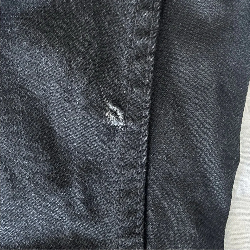 Hudson Jeans Mens 34 x 33 Black Denim Wilde Relaxed Straight Leg Button Fly Flaw